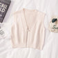 Women's Short Zipper Sweater Vest Autumn and Winter Korean Slim Sleeveless Sweater Sweater Vest Jacket