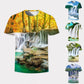 3D Landscape Print T-shirt Summer Men Personality Pullover Fashion Trend Half Sleeve Tees Casual and Comfortable Shirt