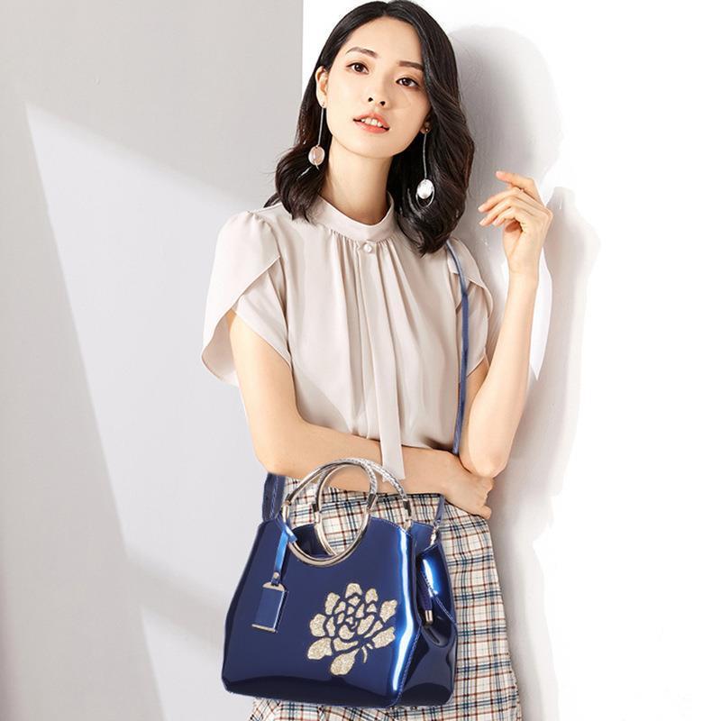 Woman bag Patent leather bag Big capacity European and American style Shoulder Handbag Trendy wild