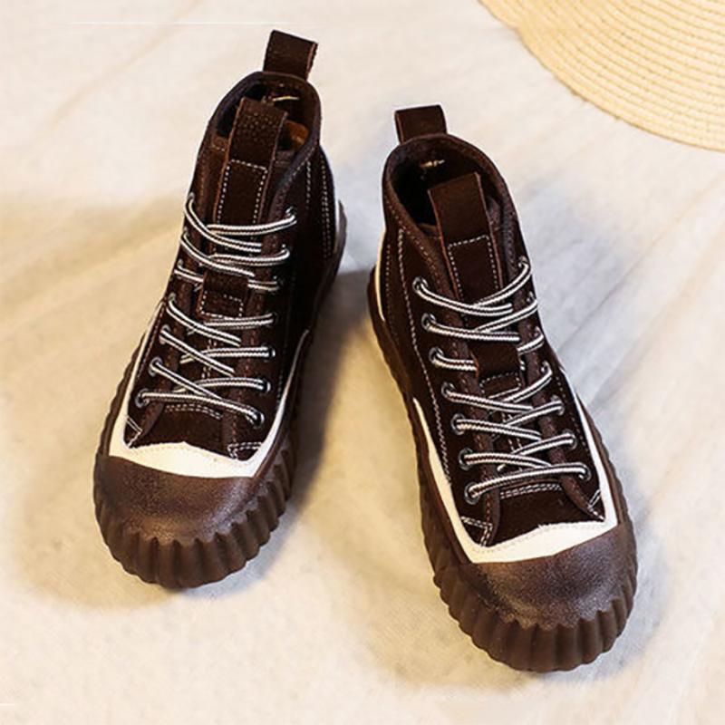 Ladies High-top Canvas Shoes Student Retro Style Sneakers All-match Casual Sports Shoes