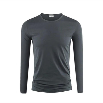 Long-sleeved T-shirt Men's Winter Warm and Comfortable with A Solid Color Bottoming Shirt Slim Thin Section