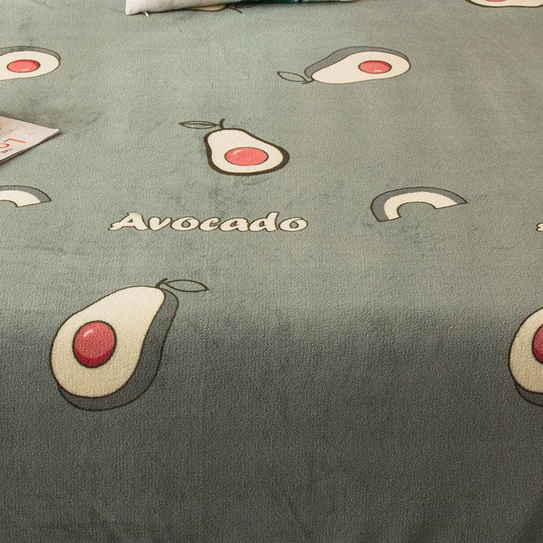 Coral Fleece Sheet Single Piece Plush Thick Blanket Warm Double Flannel Blanket Print Soft Multi-Size Coverlet