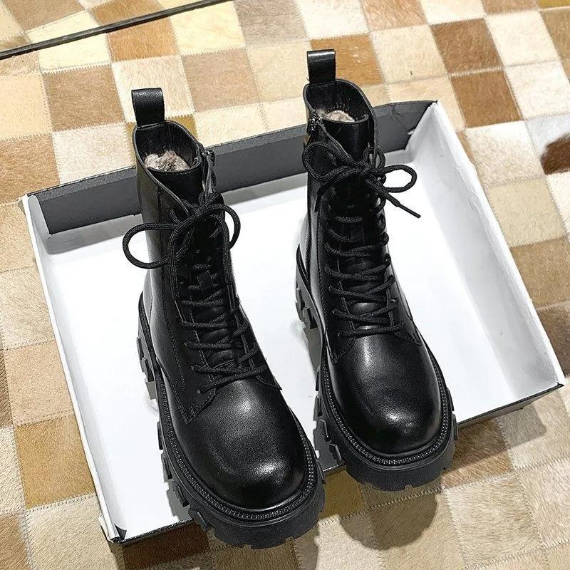 Snow Boots Women Thick Warm Cotton Shoes Women Winter Boots Plus Velvet Thick Bottom Martin Boots Ankle Boots