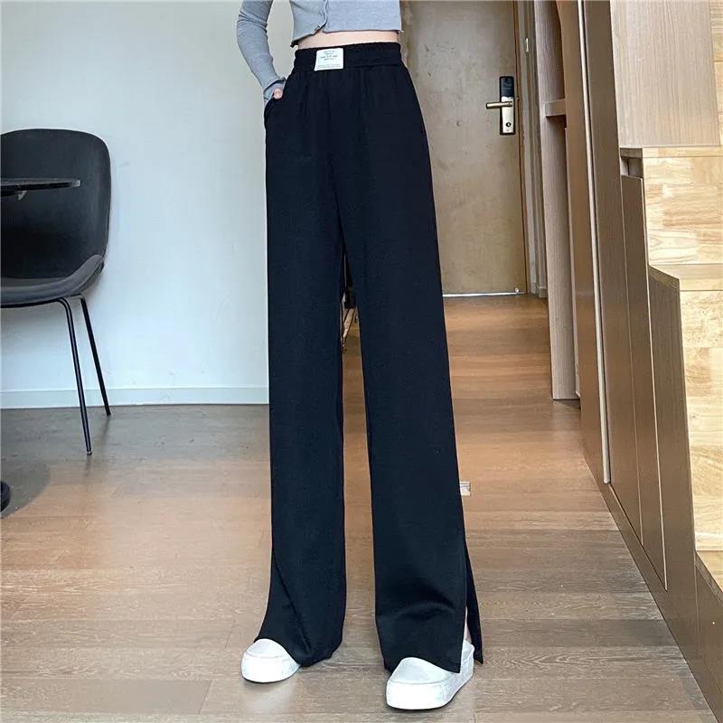 Sports Pants Women's Split Wide Legs High Waist Slimming Loose Straight Casual Pants Women's Wild Guard Pants Women