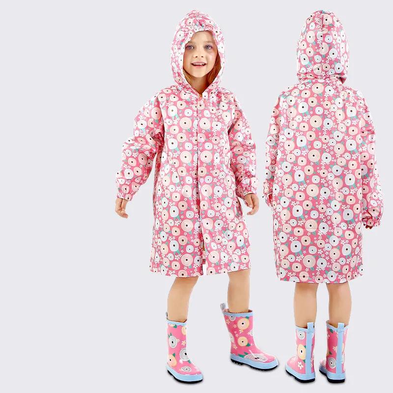 Rain Coat for Kids Waterproof Clothes 0-10 Years Children Outdoor Windproof Rainwear Cartoon Printed Kawaii Raincoats Suit