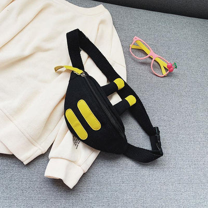 Parent-child Bag Cute Unisex Children Canvas Sling Bag Outdoor Travel Boy Girl Shoulder Crossbody Chest Bag for Gift