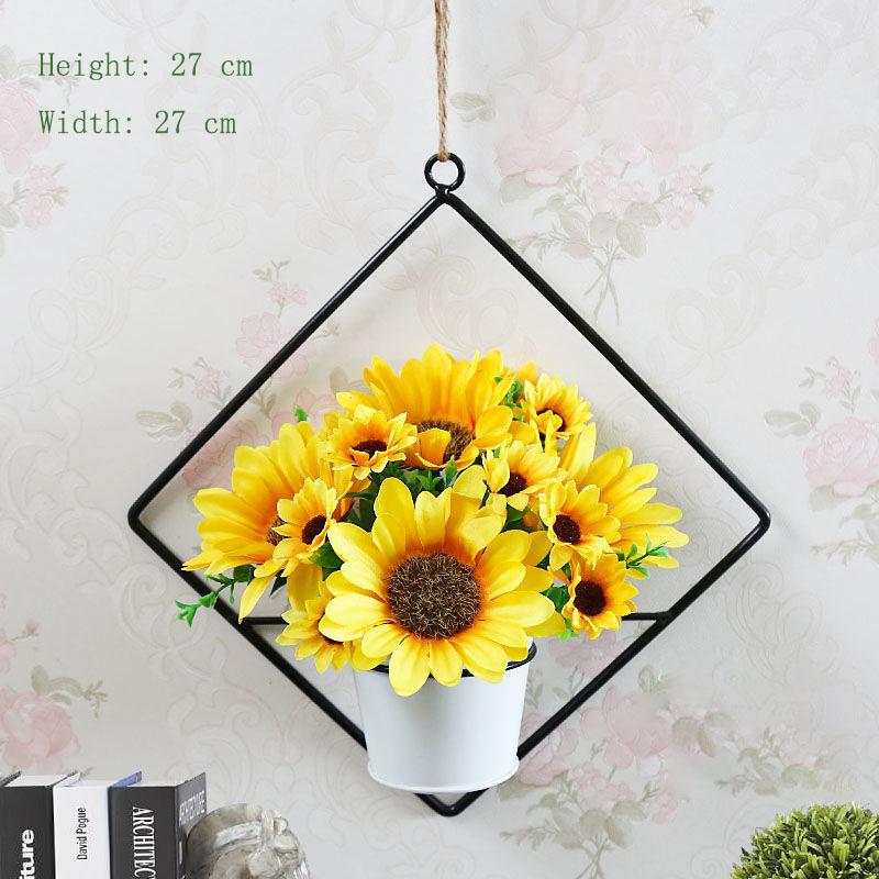 Home Hanging Wall Hanging Decoration Artificial Flower Wall Pendant Simulation Plastic Flower Basket Living Room Wall Decoration Floral Potted Plant