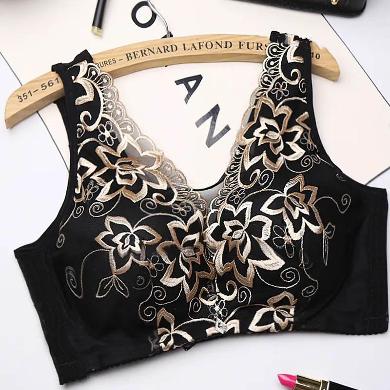 Women Beautiful Back Large Size Bra Without Steel Ring Thin Sexy Full Cup Vest Style Gather Breathable Fashion Bra