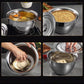 Extra-thick Stainless Steel Oil Basin with Lid Large Soup Basin with Seasoning Round Lard Egg Beater