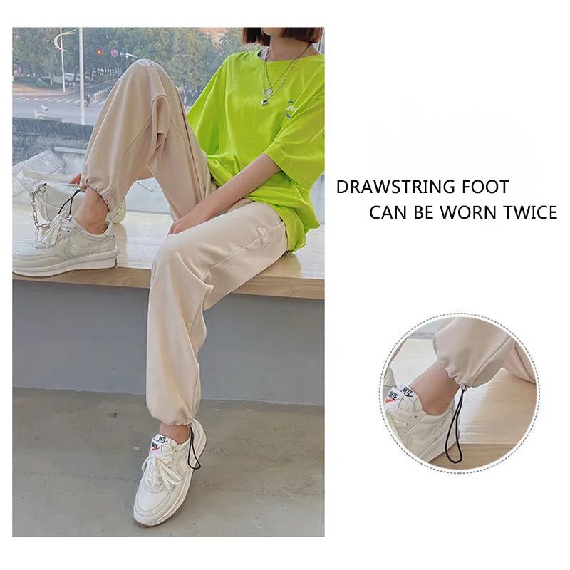 Women's Trousers with Feet Loose Wild Trend Summer Thin Section INS Women's Harajuku Style Wide-leg Sports Sweatpants Women
