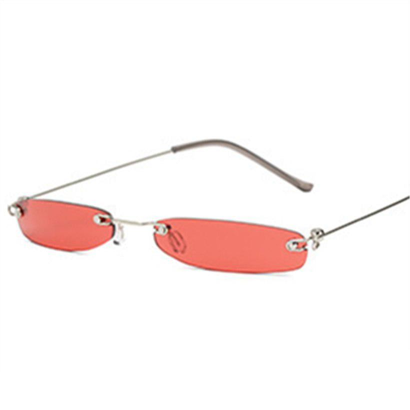 Rimless Sunglasses Women Men Vintage Narrow Rectangle Small Sun Glasses Retro Brand Designer Female