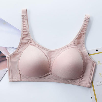 No Steel Ring Tube Top Bra Ladies Thin Cotton Vest Gather Underwear Mother Middle-aged and Elderly Breathable Large Size Bra