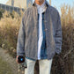 Men's Light Velvet Fabric Windbreaker Coat Loose Retro Long Sleeve Warm Solid Color Coat Fabric Comfortable Breathable Thin Coat