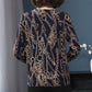 Vintage Ethnic Style Printed Woolen Sweater Women Loose O-Neck High-end Cashmere Sweater Wool Knit  Jumper Top