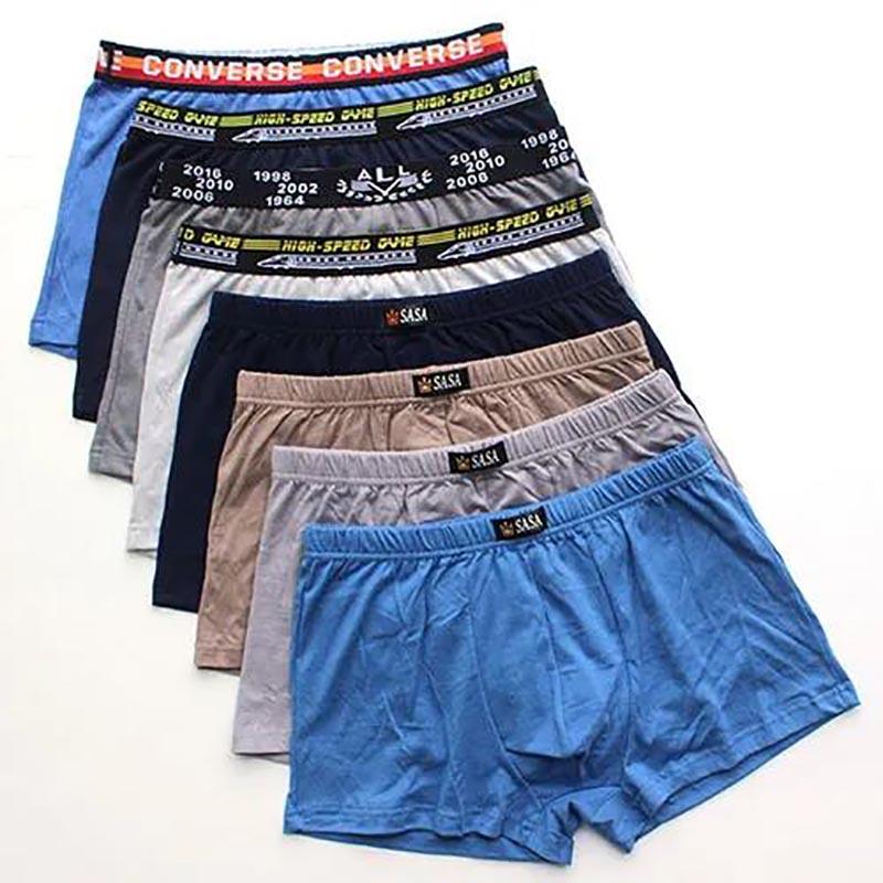 6 Pack Men's Cotton Underwear Middle-aged Youth Boxer Shorts Mid-waist Loose Breathable Boxer Briefs
