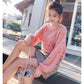 Knitted Hollow Large Size Top Personality Beaded Thin Sweater Soft and Skin-friendly