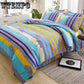 Luxury European Satin Bedding Egyptian Cotton Pastoral Snow Print Bed Sheet Linen Duvet Cover