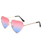 Vintage Heart Shaped Sunglasses Women Brand Designer Red Ladies Metal Gradient Lens Sun Glasses Men