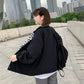 Reversible Zebra Print Jacket Women's Spring and Autumn Sports Jacket Loose Stand-up Collar Zipper Top Coat Trendy