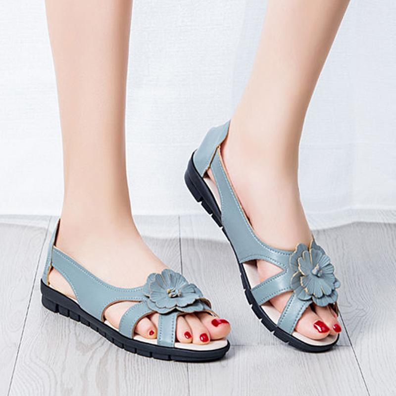 Flat Mother Sandals Women Comfortable All-match Dance Shoes Summer Soft Nurse Shoes Pregnant Women Shoes