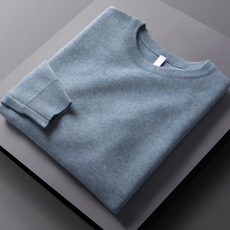Spring and Autumn Round Collar Sweater Men's Loose Knit Shirt Men's Pullover