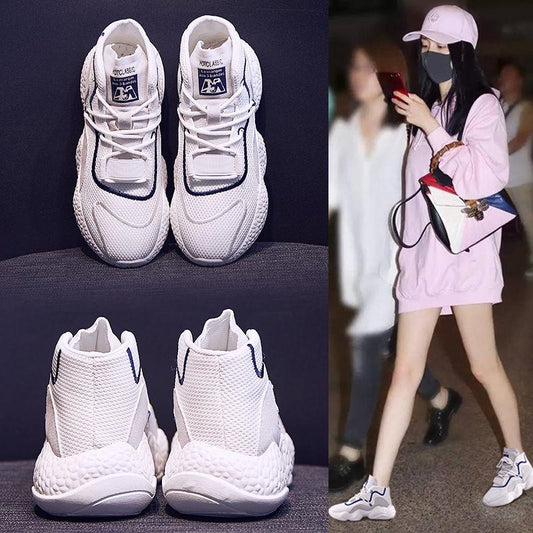High-top Sneakers Female Students Korean Version of The Wild Harajuku Daddy Shoes Women Casual Running Shoes Women's Single Shoes