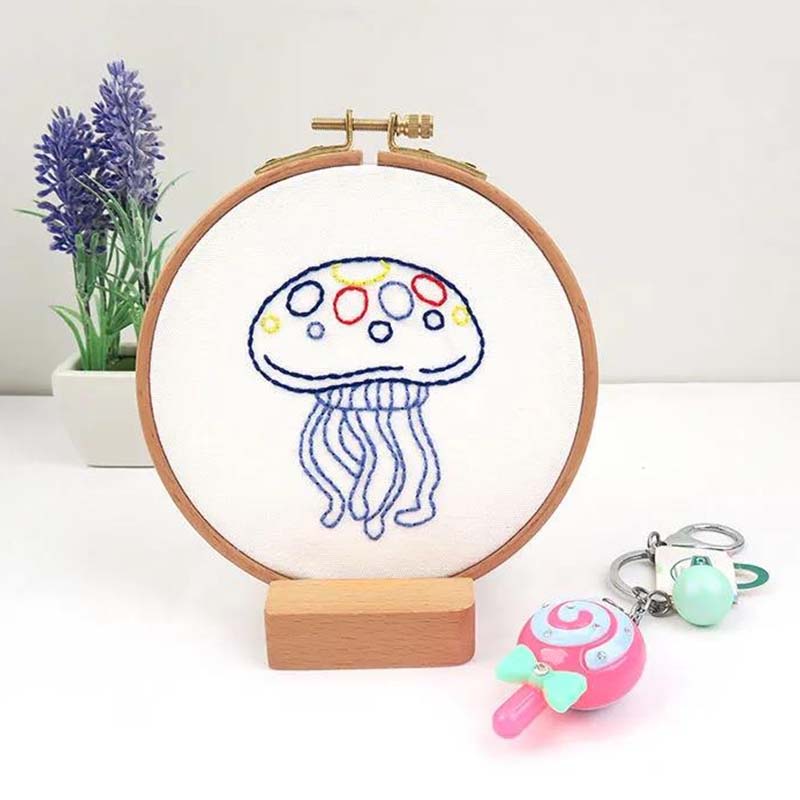 Children's Simple Embroidery Cartoon Style Handmade Lesson Making Diy Material Package Cross Stitch with Auxiliary Tools
