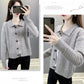 Autumn and Winter Solid Color Cardigan Jacket Knitted Loose Long-sleeved Tops Fashion Simple Women's Sweater