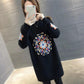 Autumn and Winter Mid-length Coat Loose Casual Thick Top Long Sleeve Knitted Sweater for Women