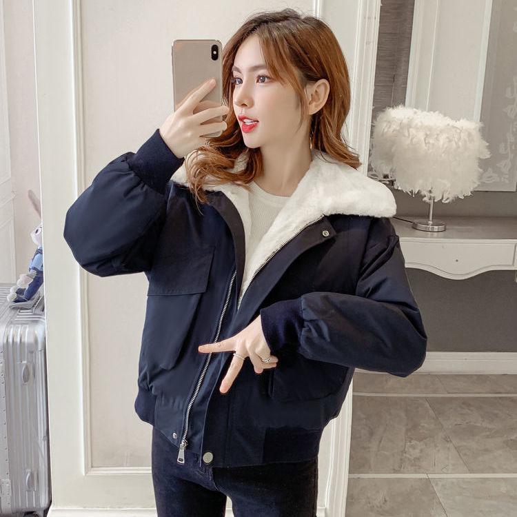 Lamb Wool Coat Women Winter Thick Padded Jacket Small Padded Coat Students All-match Short Padded Coat
