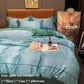 European-style Solid Color Double-sided Ice Silk Four-piece Bed Supplies Silk Slide Diet Water Wash Silk Sheets Were Set of Homes Set