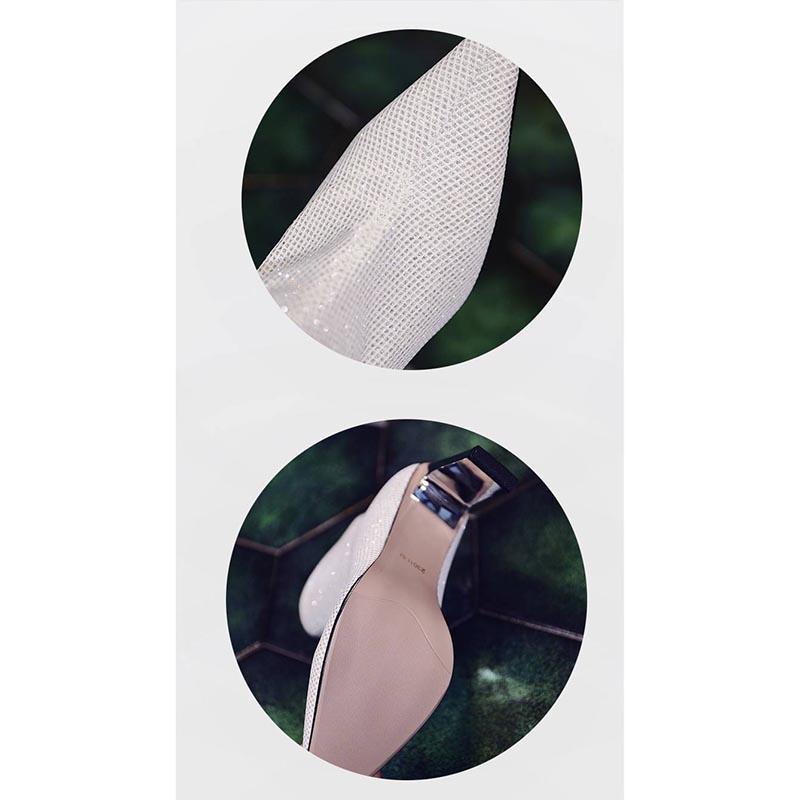 Sexy Autumn Winter Ankle Boots Women High Heels Short Pointed Toe Fashion Pleated Martin Boots