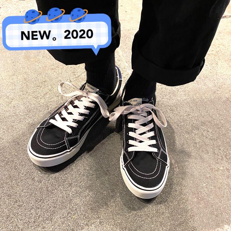 Low Top Old Skools CLASSICS MEN'S Black White Mid Sk8 Vulcanized Canvas Shoes Add Cotton Skateboarding Shoes Sneakers
