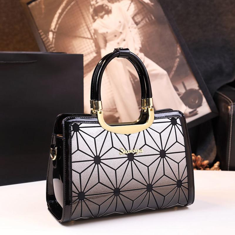 Handbags Women's Fashion All-match Leather Handbags Western-style Middle-aged Mother Baodan Shoulder Messenger Bag Tide