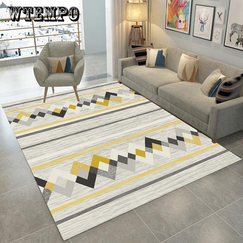 Geometric Flower Carpets for Living Room Anti-Slip Soft Bedroom Floor Mats Doormat Large Size