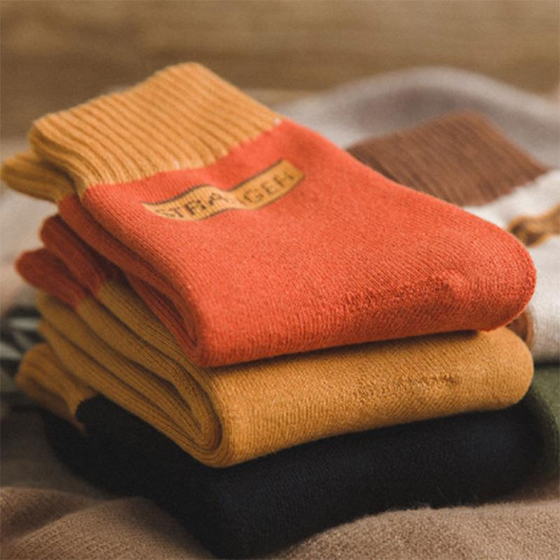 Winter Thickening and Fleece Socks Women's Korean Version In The Tube Socks Japanese Autumn and Winter Floor Warm Terry Towel Stockings