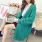 Spring and Autumn Casual Cardigan Lazy Wind Mid-length Knitted Coat Loose Long-sleeved Sweater