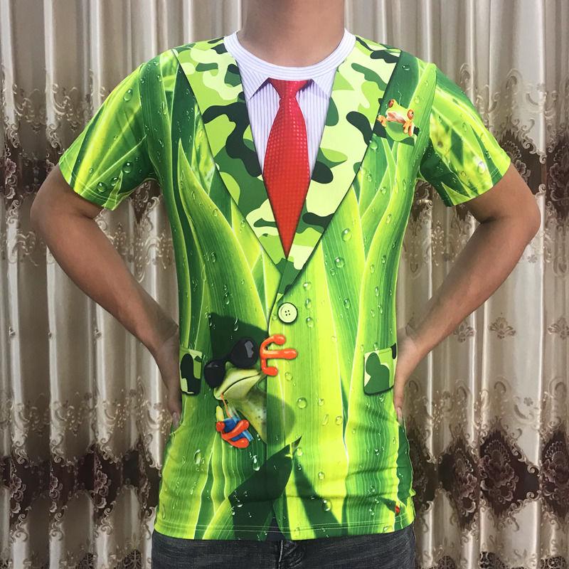 Large size wild clothing 3D printed half-sleeved T-shirt men's clothing summer short-sleeved T-shirt
