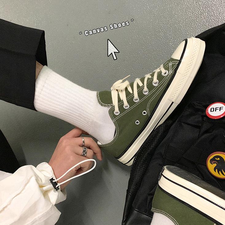 Fashion Men Canvas Shoes Trend Plat Shoes Comfortable Breathable High Quality Thick Bottom Vulcanized Shoes Men