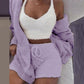 Women's Winter Plush Homewear Leisure 3-piece Pajamas Set Long-sleeved Vest Shorts Sports Suits Outerwear Suits