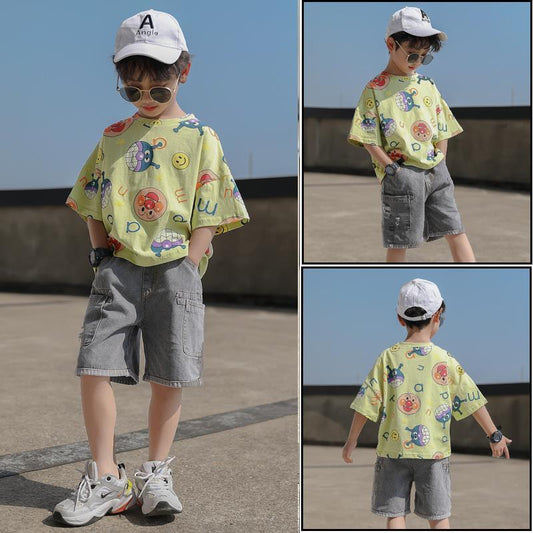 Boys Clothing Children Summer Boys Clothes Cartoon Kids Boy Clothing Set T-shit+Pants Cotton