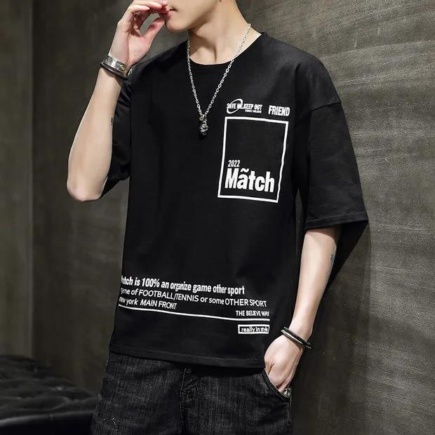 Men's Short-sleeved T-shirt Summer Loose Round Neck T-shirt All-match Top