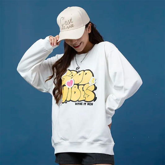 Autumn Sweater Fashion Brand The Same Couple Art Print Autumn and Winter Long-sleeved Round Neck Sweatershirts