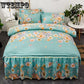 Luxury Lace Bedding Bed Skirt Set  Thick Bedspread Bed Linen Pillowcase