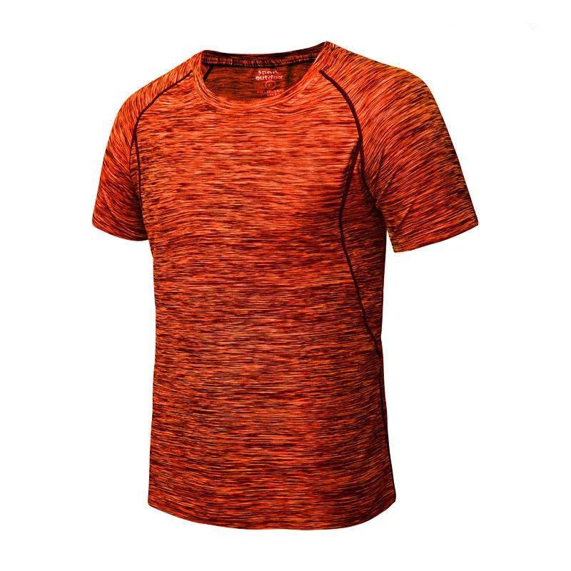 Men Sports T-shirt Outdoor Shirt Summer Breathable Casual Quick Dry Top Half Sleeve Elastic Off-road Tees Running Clothing