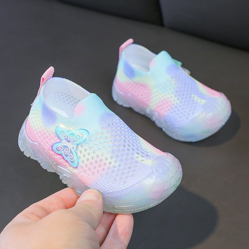 Children Infant Kids Girls Boys Solid Mesh Lazy Casual Shoes