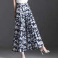 Flower Print Wide-leg Pants Women's Summer Large Size High Waist Loose Drape Thin Trousers Elastic Waist Skirt Pants