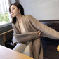 Autumn and winter new loose lapel sweater jacket female long section knit net red warm jacket