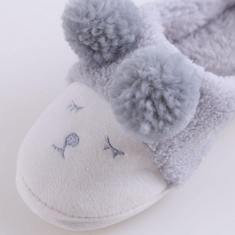 Cute Women Slipper Squinting Small Sheep Winter Fleece Warm Shoes Soft Indoor Slippers Casual Shoes