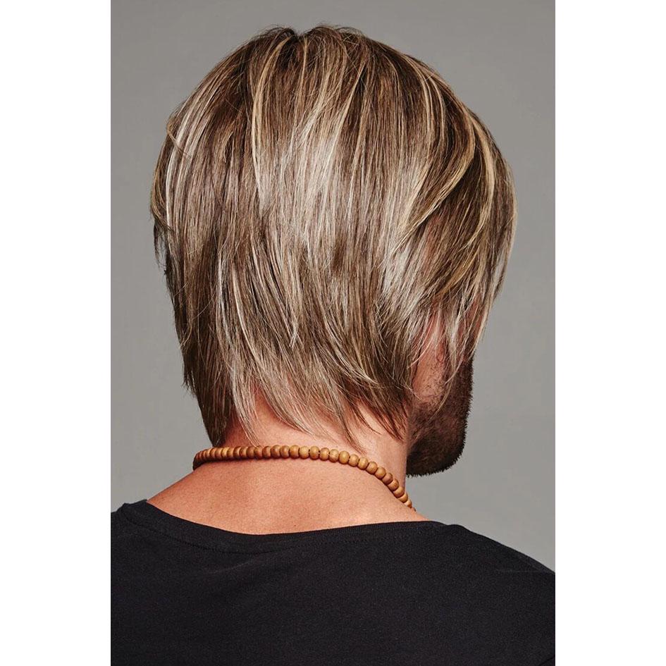 Handsome Men's Wig Blonde Straight Natural Hair Man Brown Toupee for Daddy Replacement Wigs Gifts